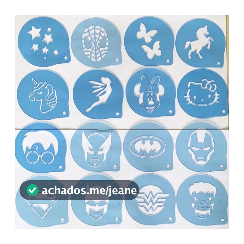 16 Stencil infantil Moldes para pintar rosto pintura facial