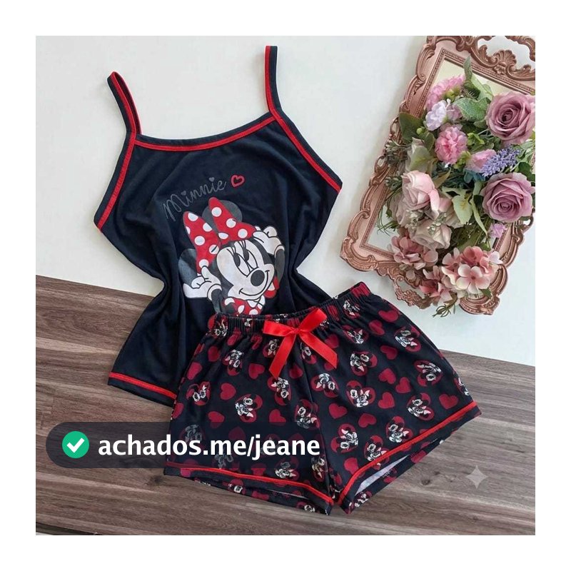 Baby Doll Personagens Pijama Feminino Adulto Short Doll  Stitch Snoop Minnie