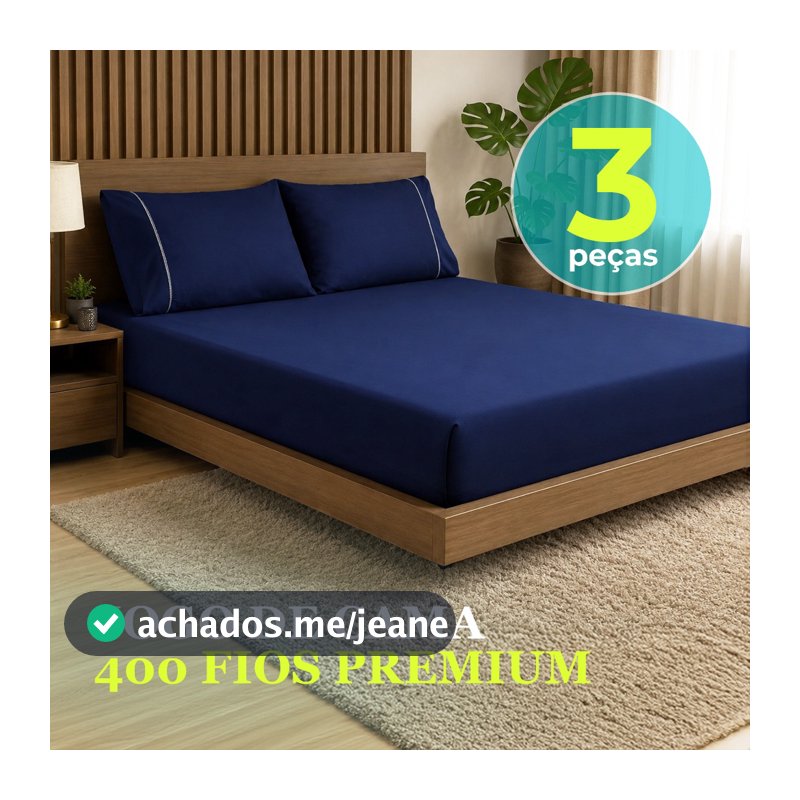 Jogo de Cama 400 fios Premium 3 peças Lençol kit de solteiro, casal queen e king Macio Ponto Palito