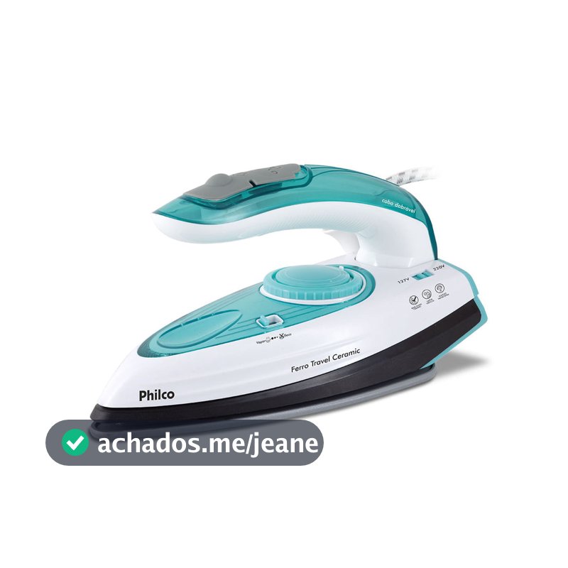 Ferro de Passar a Vapor Philco Travel Ceramic Bivolt