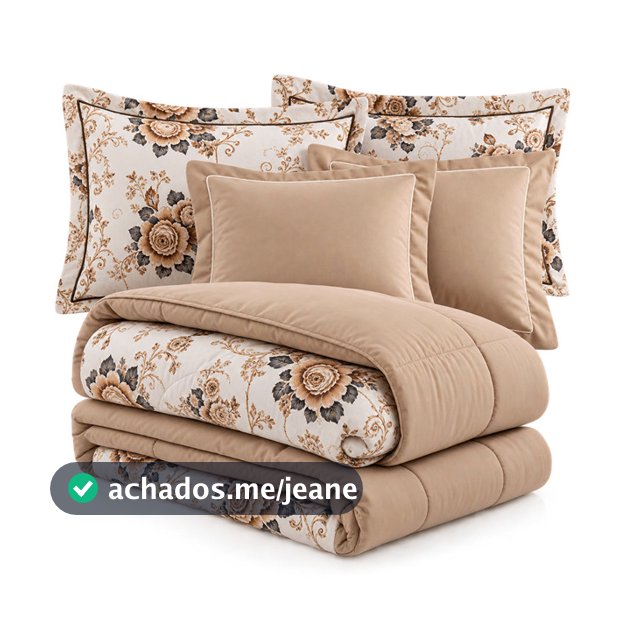 Kit Edredom 5 Peças Lais Algodão Elegância e Sofisticação para o Seu Quarto