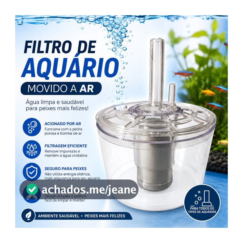Filtro Interno Com Peso Movido A Ar Aquarismo Copo bolhas Aquario de 20L e 40L