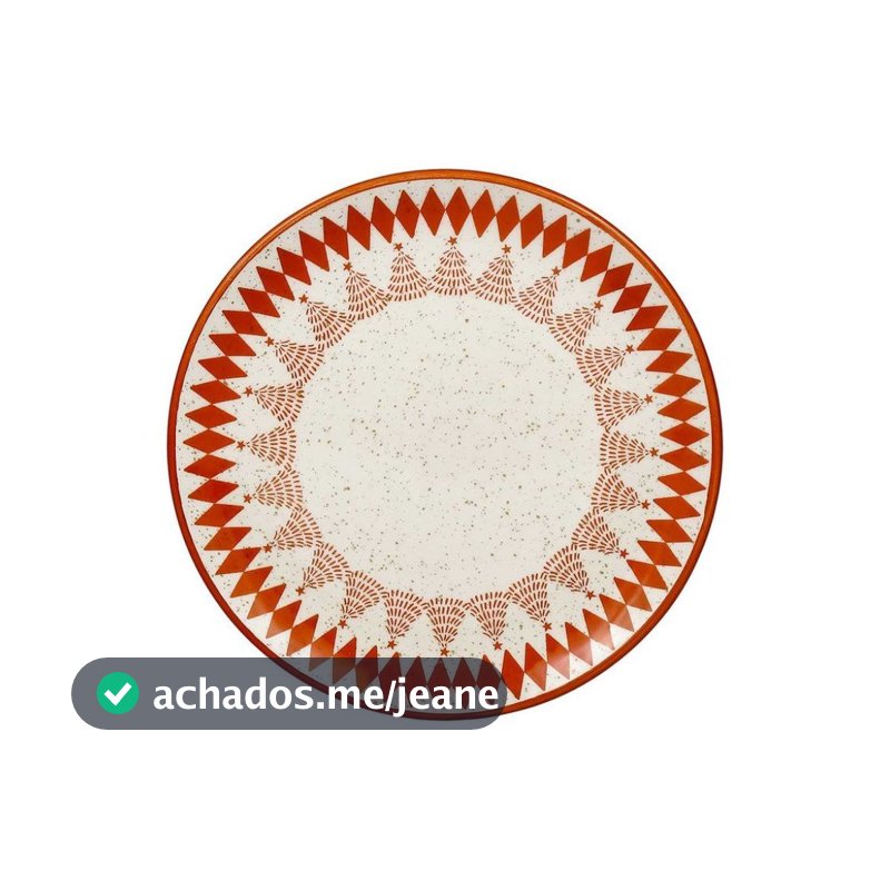 Prato Sobremesa Malabarismo Natalino 20cm Cerâmica Oxford Natal