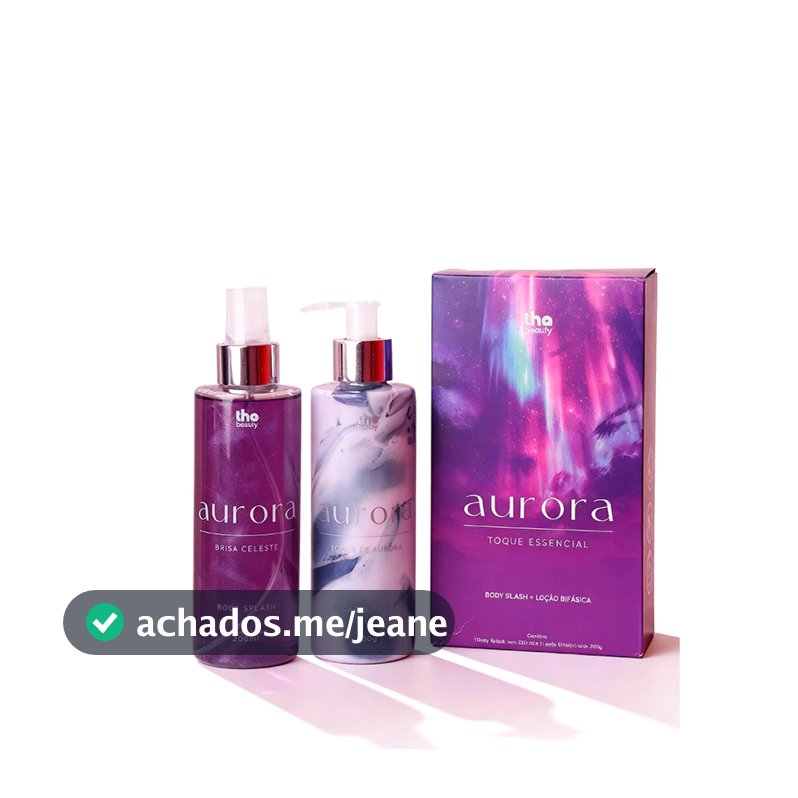 Kit Aurora ThaBeauty Body Splash E Loção Hidratante Fragrância Floral Frutal Doce Alta Fixação