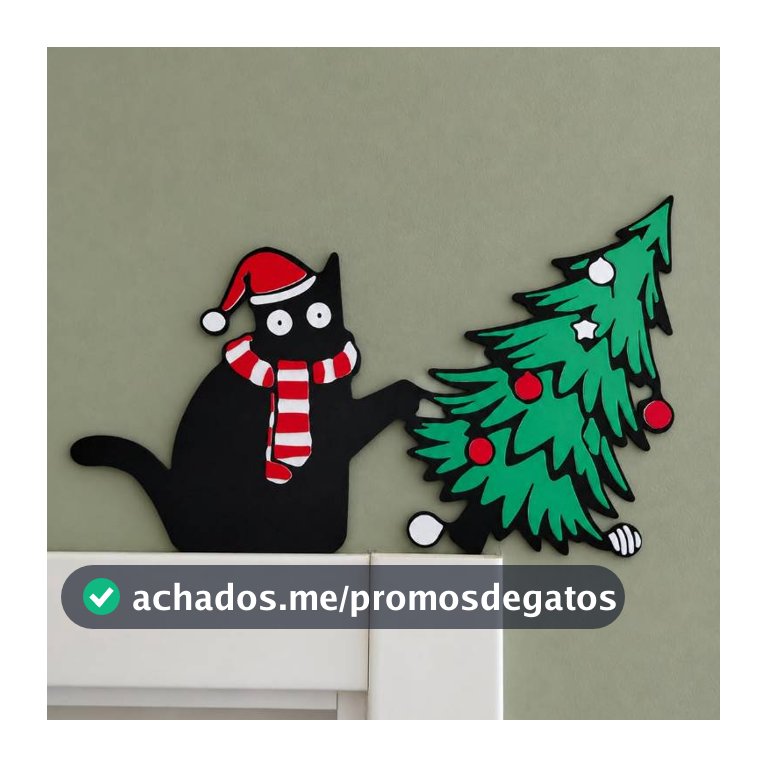Enfeite Gato Preto | Frajola | Siamês | Rajado | Natal canto de porta | Batente janela decoração de parede cantoneira