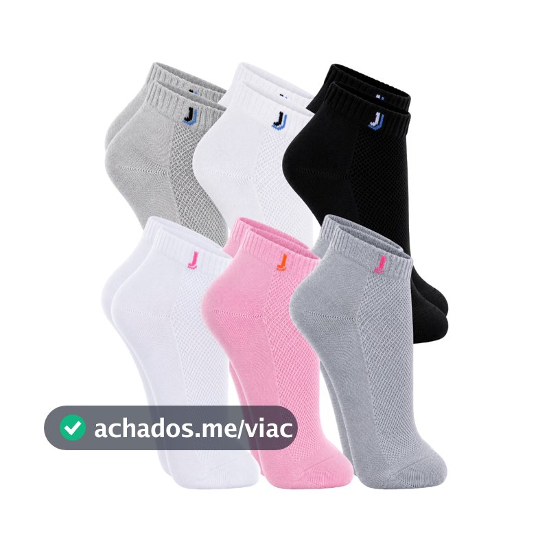 Kit Pares Meia Soquete 100% Algodão Homem Mulher Unissex