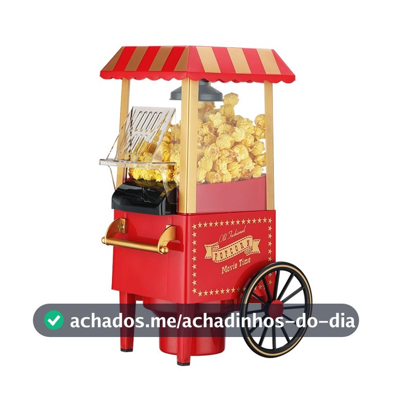 Pipoqueira Elétrica Grande Ar Quente Máquina Fazer Pipoca Sem Óleo Minijoy Festa 110/220V