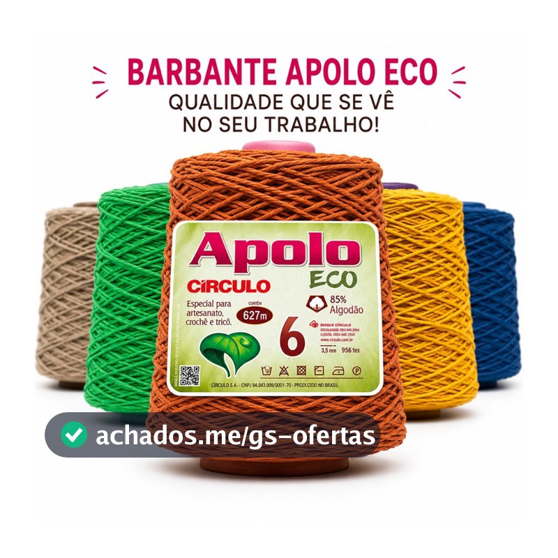 BARBANTE APOLO ECO CIRCULO Nº 06 - 600G - 610 M TOQUE MACIO E RENDIMENTO IMBATÍVEL