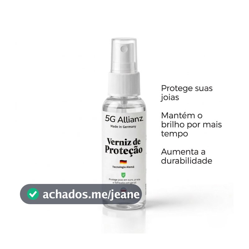 Verniz Proteção 60ml Bijuteria, Semijoias e Joias - Folheados a Ouro 18k, Prata 925