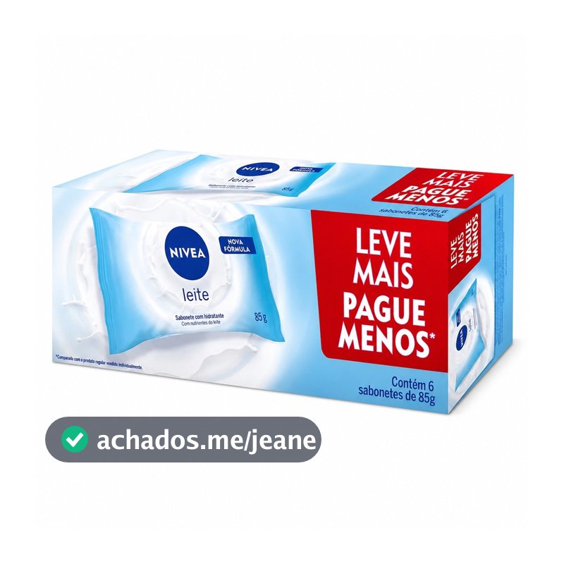 Sabonete em Barra Hidratante Leite Nívea cx c/ 6 Unidades