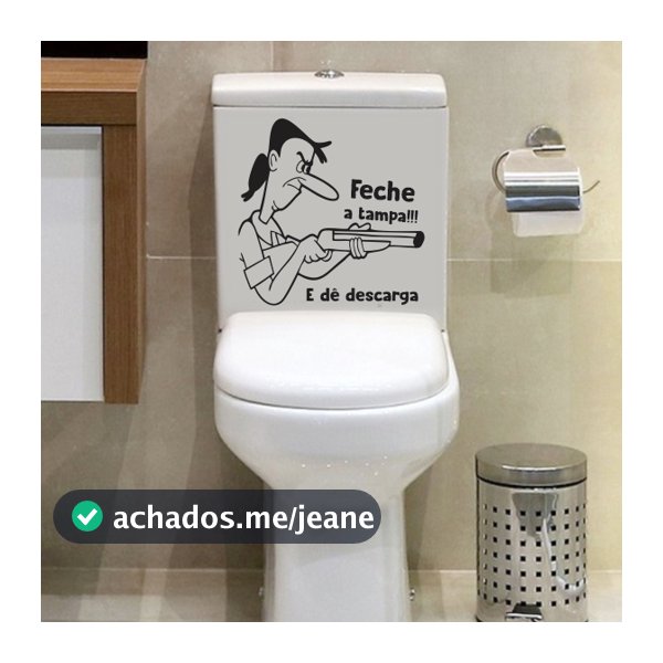 Adesivo Decorativo para Tampa de Vaso Sanitário – Personagem Divertida Feche a Tampa