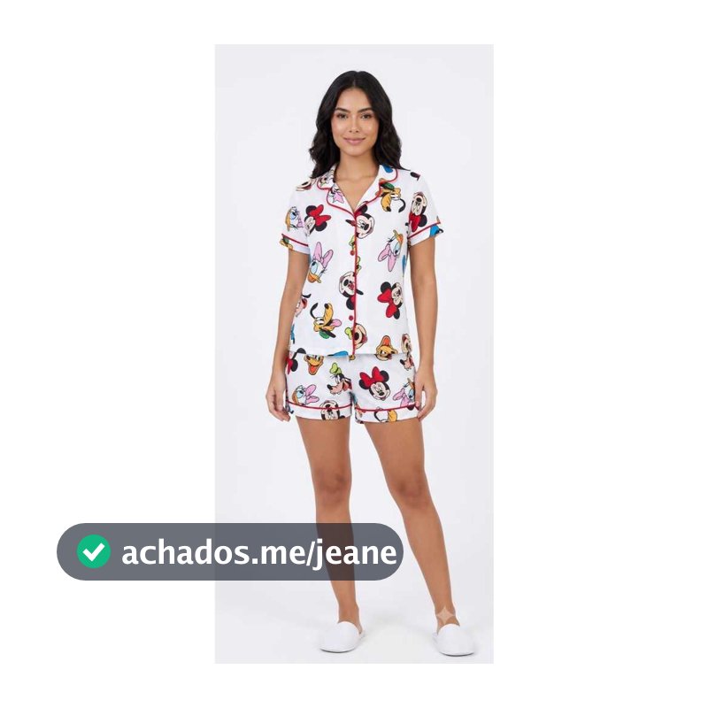PIJAMA FEMININO AMERICANO Disney CURTO com BOTÕES PÓS CIRÚRGICO AMAMENTAÇÃO GESTANTE