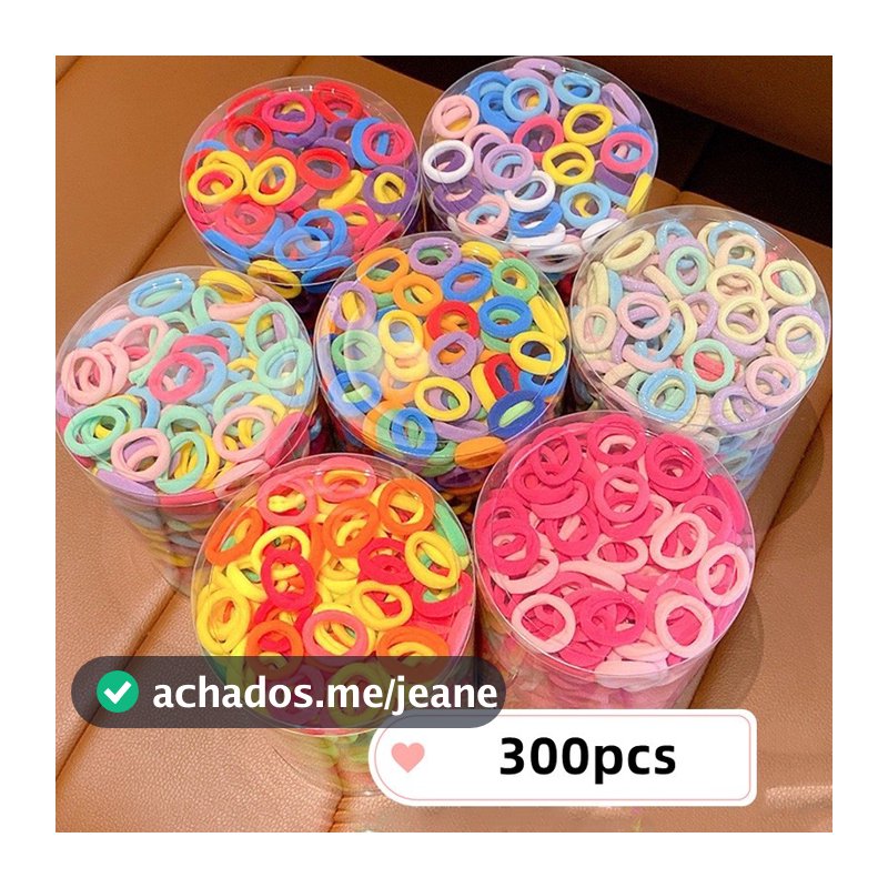 100-300pcs Faixas De Cabelo Para Crianças Em Nylon Scrunchie Hair Ties Rubber Band Kids Elástica Acessórios Feminino