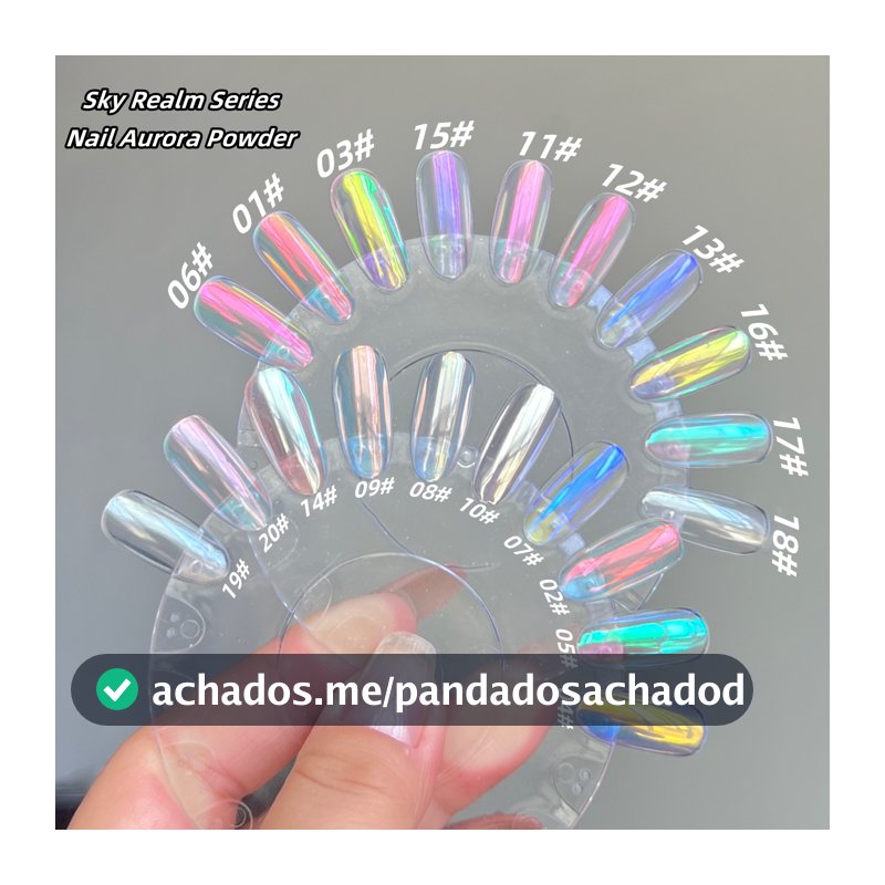 Pó de Pérola Moonlight para Arte de Unha, Pó Espelhado do Céu, Pó de Fada Aurora, Pó Mágico Transparente de Gelo, Pó