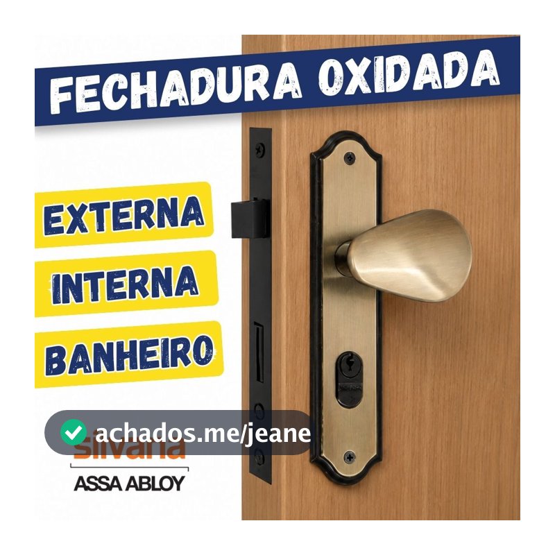 Fechadura de Porta de Quarto Banheiro Interna Externa Oxidada Golf 1100 Silvana