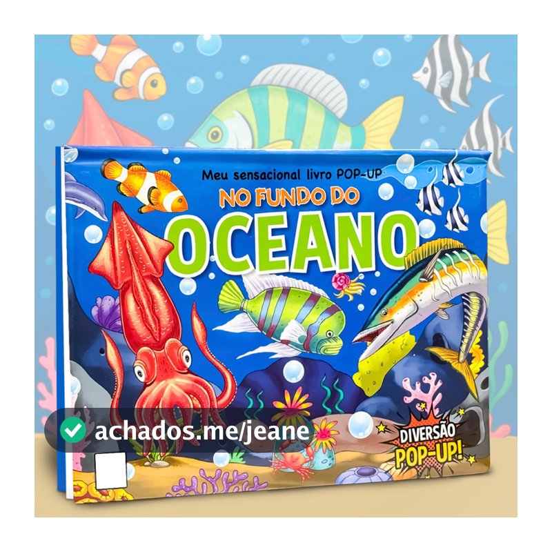 Livro Infantil Pop-up No Fundo do Oceano 3d | Animais Marinhos Interativos | Capa Dura Livro Educativo