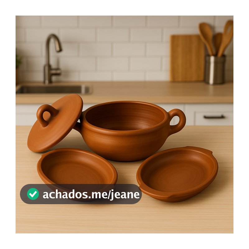Panela De Barro Com Travessas Cerramica Feito a Mão Artesanal Kit feijoada