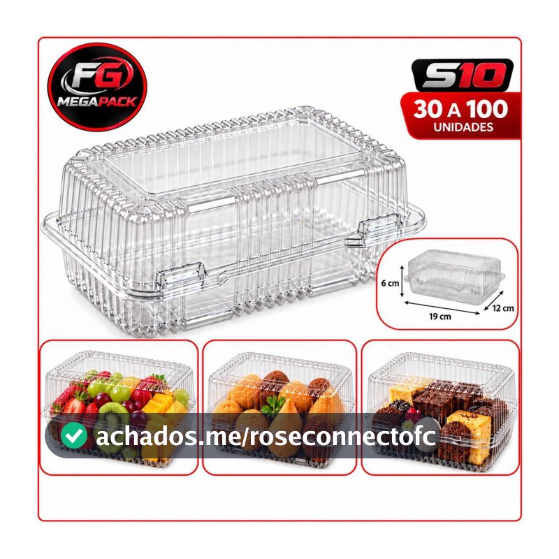 Embalagem Sanpack S10 19x6x12cm Para Doces Salgados Bolos e Delivery Diversas Quantidades