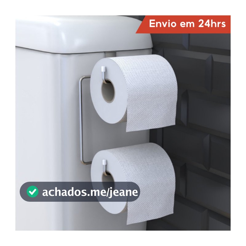 Suporte Porta Papel Higienico Duplo Aramado Para Caixa Acoplada Cromado Aço Preto Branco