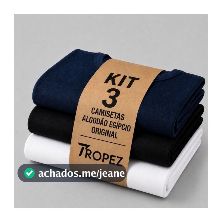 kit 3 Camiseta Algodão Egípcio Original Com Elastano Camisa Masculina Lisa Básica. T-Shirt Malha.