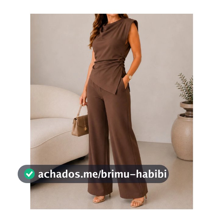 Conjunto Assimétrico Feminino Alfaiataria Blusa Franzida e Calça Pantalona Social Elegante Look Moda Verão E Inverno