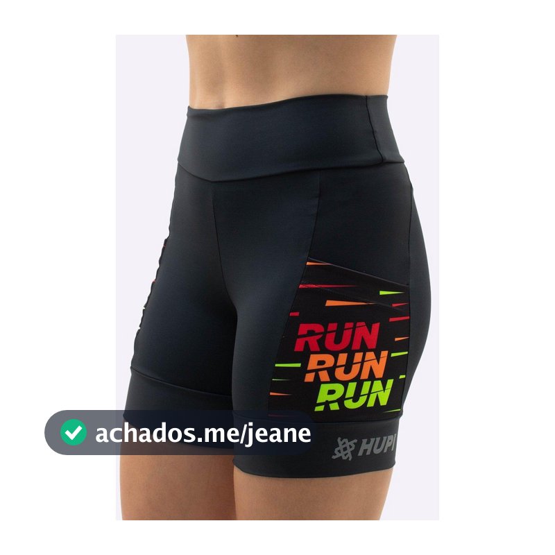 Bermuda Compressão Feminina HUPI Curta Run Run Run