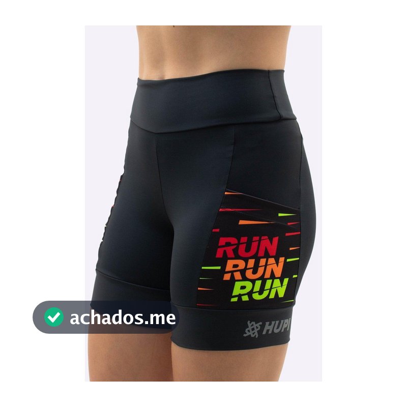 Bermuda Compressão Feminina HUPI Curta Run Run Run