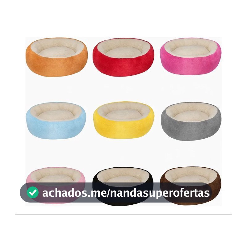 Cama Caminha Redonda de Sherpa para gatos e cachorro Macia, Quentinha e Confortavel