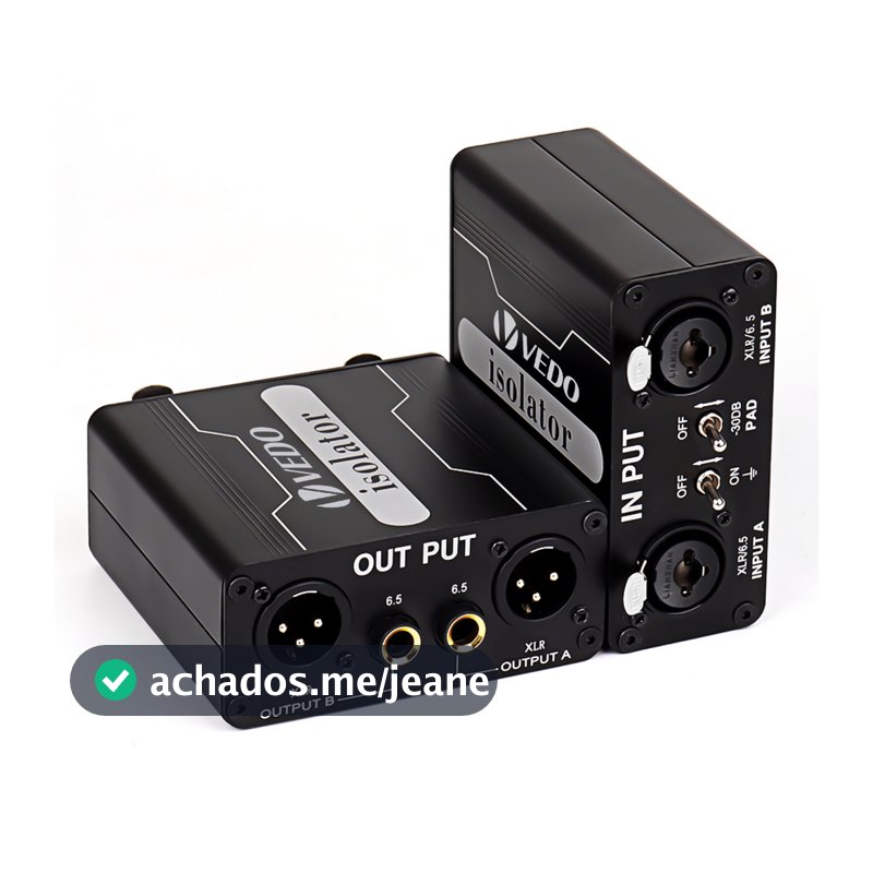 VEDO Isolador De áudio Com Canal Duplo 6.5 XLR Eliminação De Ruído De Som Atual Adequado Para Mixers Veículos Microfones