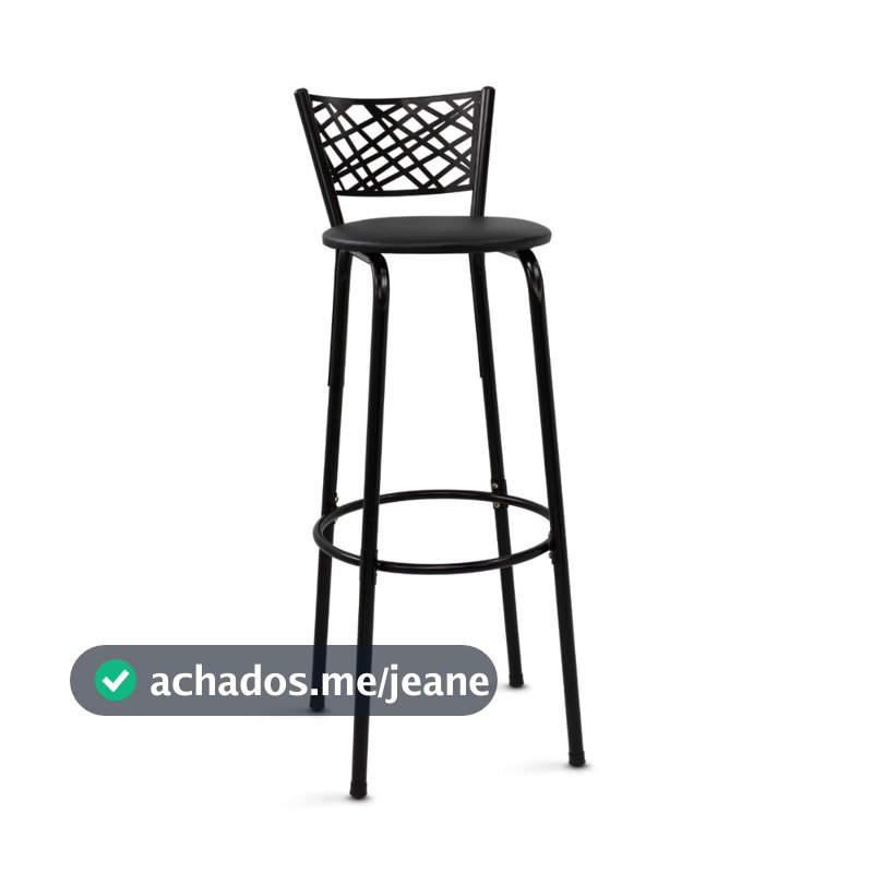 Banqueta Cadeira Alta 80cm Eclipse Preta Ideal Balcão Ilha Cozinha Gourmet Área De Lazer Piscina