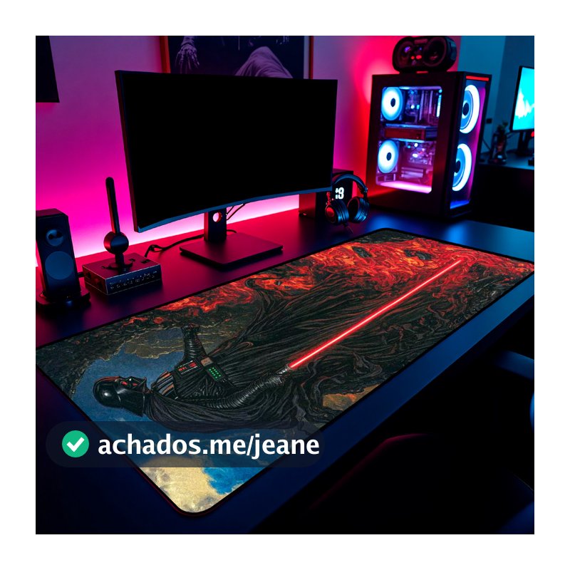 Mouse Pad Darth Vader Star Wars Sith Gamer 65x30cm / 80x40cm / 90x50cm / 120x60cm Borda Costurada
