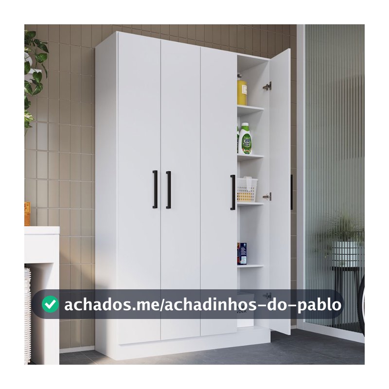 Armário Multiuso Riviera 4 Portas 8 Prateleiras