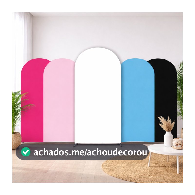 Capa Painel Romano Retangular 1x2m Tecido Helanca Veste Facil Com Elastico Decoracao Festa Eventos Varias Cores Premium