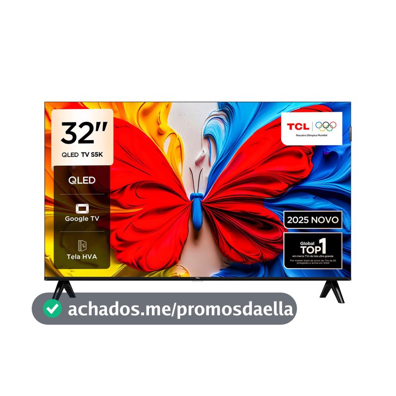 Smart TV 32 Polegadas FHD 32S5K QLED Dolby Audio TCL