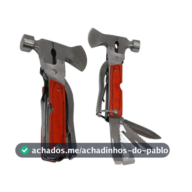 Alicate Multifuncional 11 EM 1 Martelo Machado Canivete Com Estojo Cor Aço-inoxidável - Aries Shop