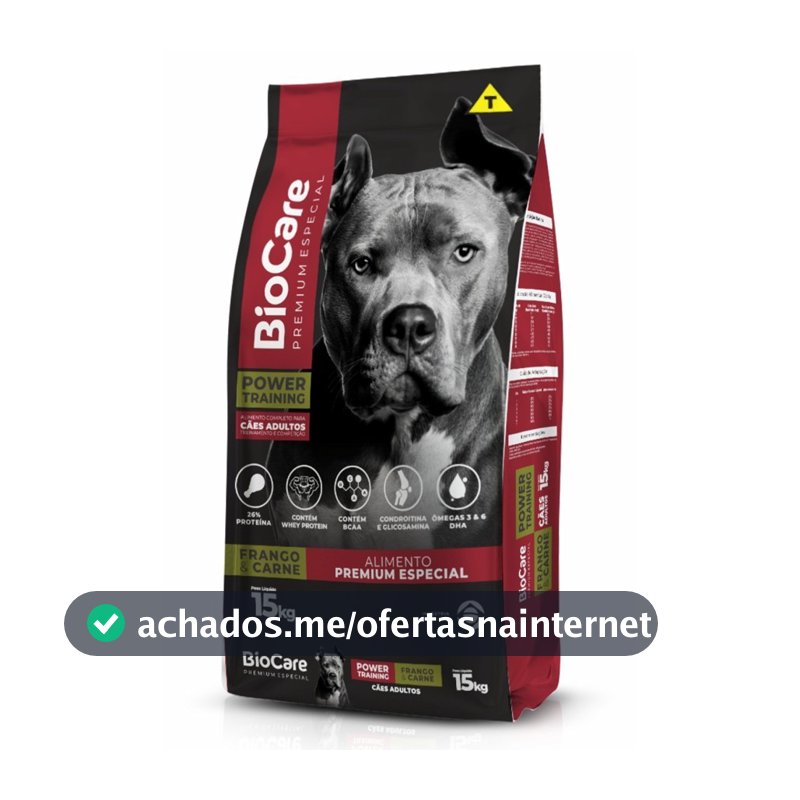 Ração BioCare Premium Especial - Power Training - Frango & Carne 15kg