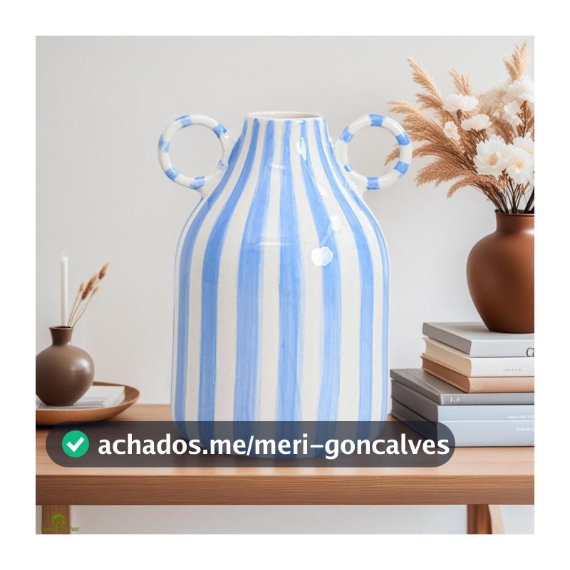 Vaso De Cerâmica Vintage Com 2 Orelhas Listrado Design Decorativo Flores Para Decoração De Sala De Estar De Escritório D