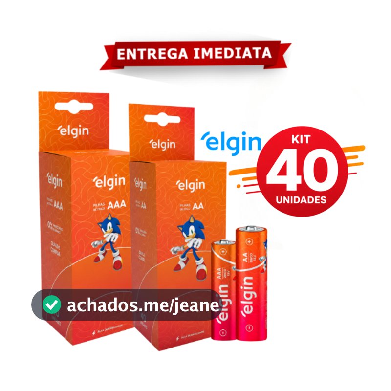 Pilha Palito De Zinco Carvão Elgin AAA ou AA 1.5V