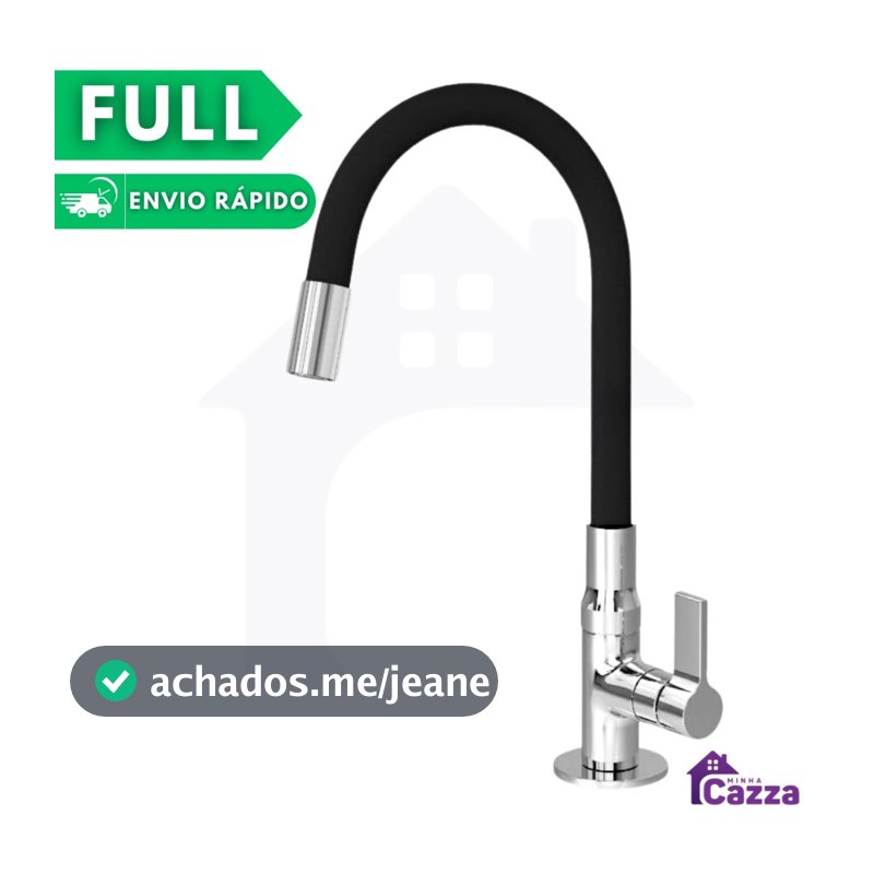 Torneira Gourmet de Cozinha Bancada Flexível Mesa Preta Black