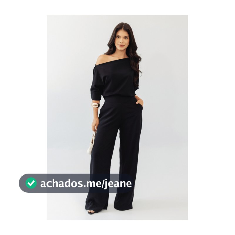 Conjunto Feminino Com Blusa Assimétrica E Calça Pantalona - França