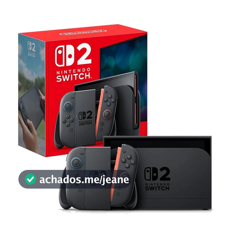 Console Nintendo Switch 2, 256GB, Nacional, Tela LCD 7,9" 1080p HDR, Som 3D Espacial, Portátil/TV, Preto