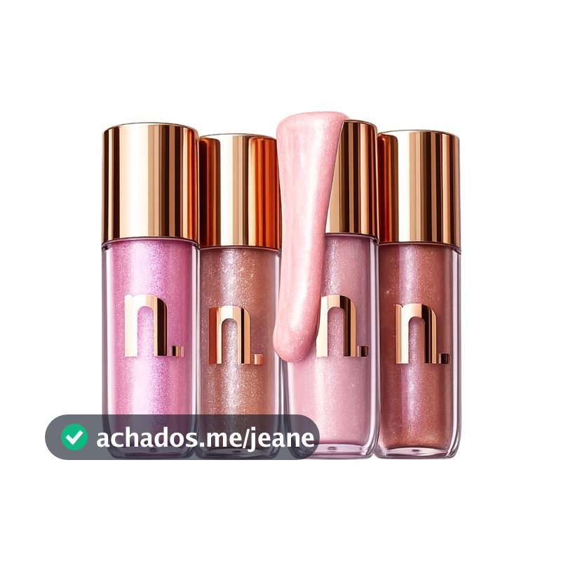Gloss Labial Nina Makeup Instant Glow Brilho Espelhado Alta Fixação Não Gruda Vegano Original!