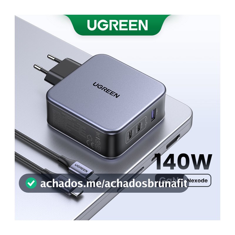 Carregador De Telefone USB UGREEN GaN 100W 140W Tipo C PD3.1 PPS 45W Carga Rápida Para Macbook 4.0 3.0 Samsung 23 Ultra