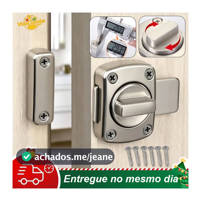Fechadura Trava De Segurança liga de zinco Porta De Aço Inox Tranca Tranca Anti Roubo para Porta, Fácil Instalação