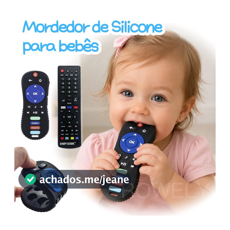 Mordedor de Controle Remoto Silicone para Bebês Macio Anti Stress Alivia Gengiva Brinquedo Sensorial