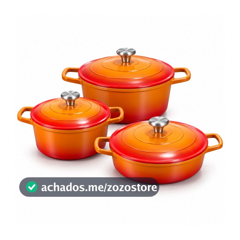 Conjunto 3 Caçarolas Amalfi Arancia Kit de Panelas Indução