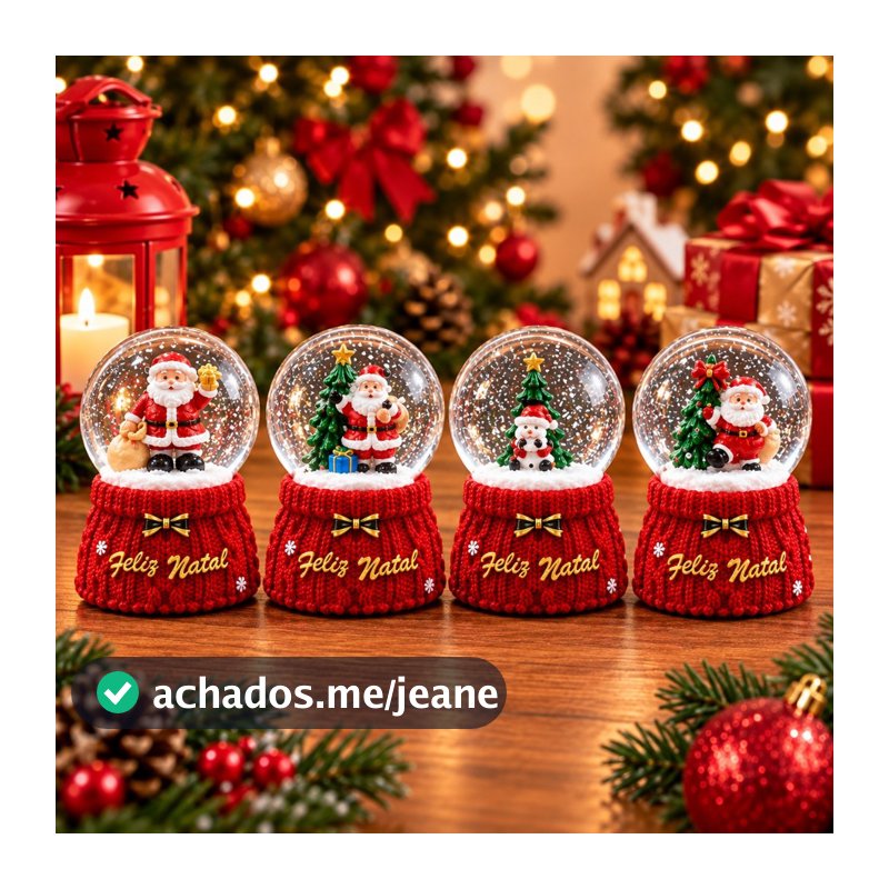 Globo de Neve Natalino Com Luzes Enfeite de Natal 9CM Com LED Decoração De Natal