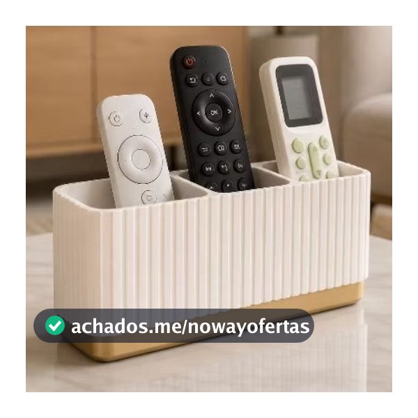Porta Controle Remoto De Mesa Premium Organizador 3 Controles Minimalista Sala TV Decoração Presente