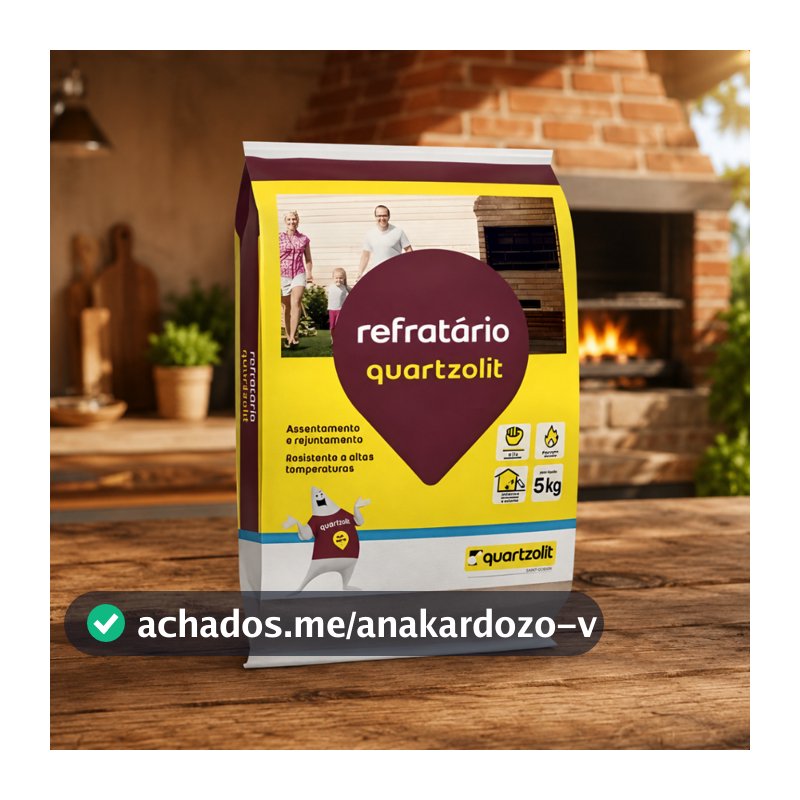 Refratário Quartzolit 5kg Argamassa Para Churrasqueira Forno Lareira Alta Temperatura Assenta e Rejunta