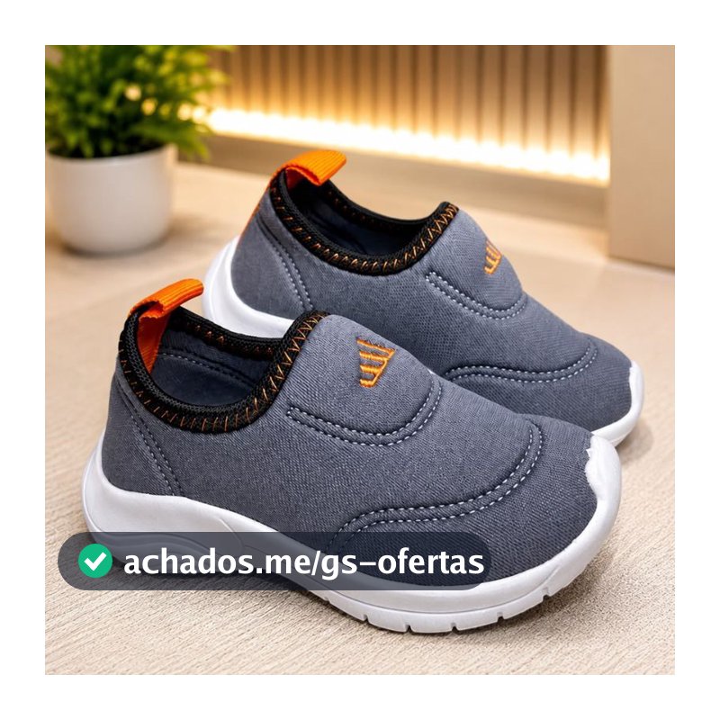 Tênis Infantil Masculino Calce Fácil Menino Casual. Leve e confortavel para seu pequeno